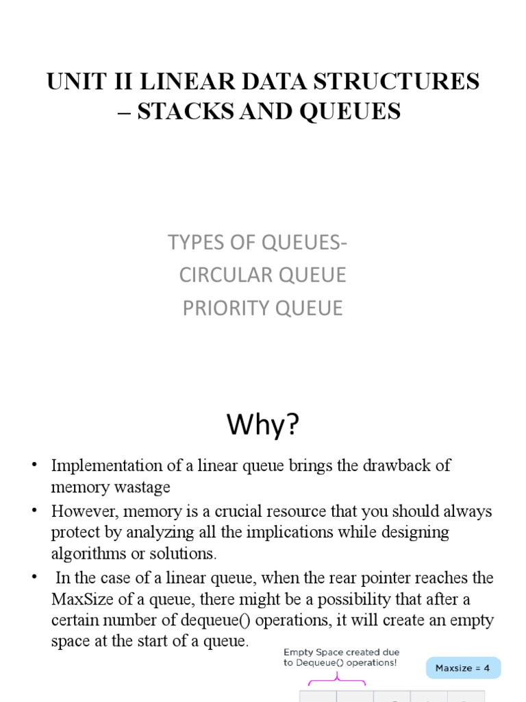 Unit II Linear Data Structures | PDF | Queue (Abstract Data Type ...