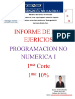 Informe de Los Ejericios: Programacion No Numerica I