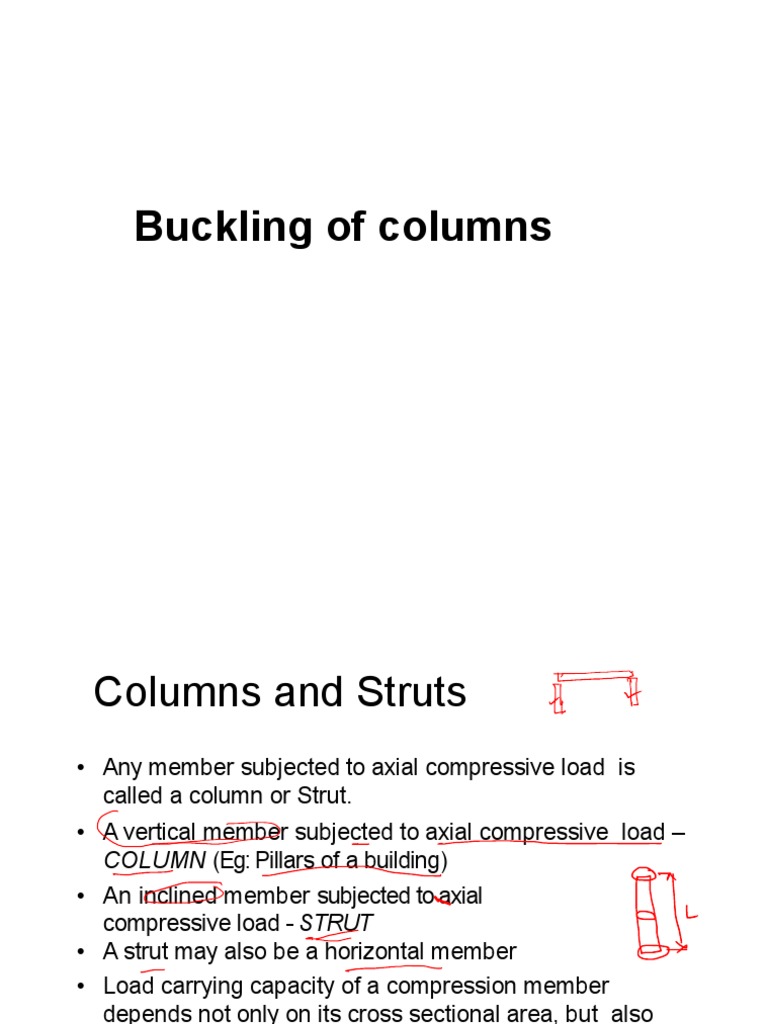 Buckling of Coloumns | PDF | Buckling | Column