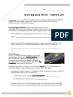 Student Exploration: Big Bang Theory - Hubble's Law