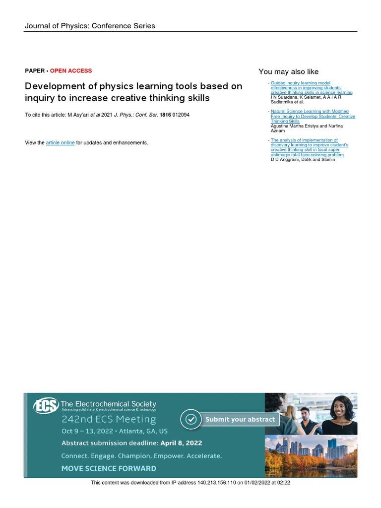 Inquiry-Based Physics Tools | PDF | Inquiry Based Learning | Creativity