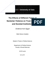 The Effects of Different Types of Sectarian Violence On Trust in State - and Societal Institutions - Evidence From Egypt