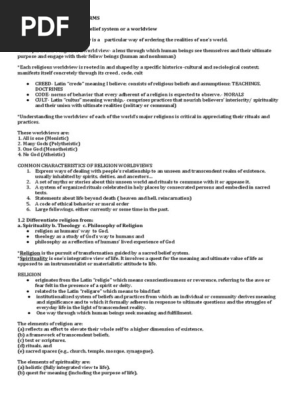 module- INTRODUCTION TO WORLD RELIGION- grade 12