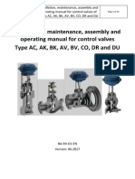 Installation, Maintenance, Assembly and Operating Manual For Control Valves Type Ac, Ak, BK, Av, BV, Co, DR and Du
