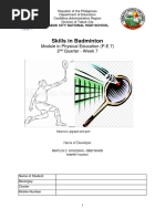 Skills in Badminton: Module in Physical Education (P.E 7) 2 Quarter - Week 7