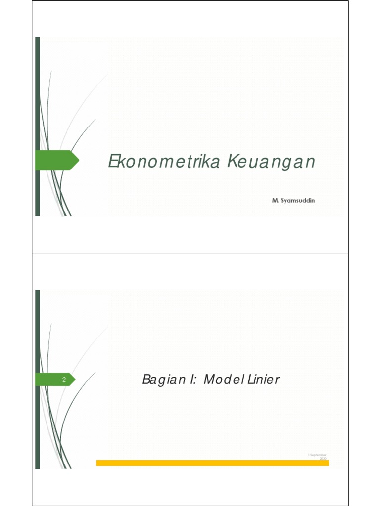 Model Linier dalam Ekonometrika Keuangan | PDF