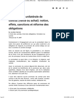 Promesse Unilatérale de Contrat (Vente Ou Achat) - Notion, Effets, Sanctions Et Réforme Des Obligations