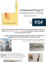 Architectural Design II: "Experiencing Architecture"-Book Reading