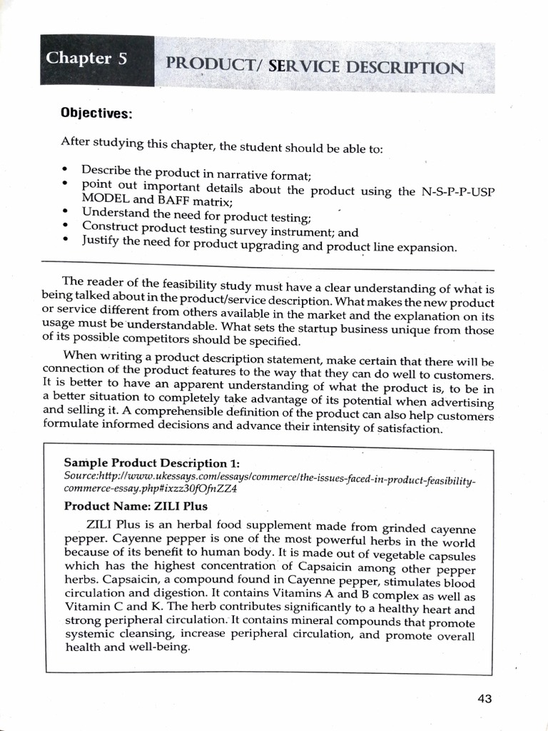 Product/ Service Description: Objectives | PDF | Customer | Survey ...