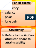 Covalency - Valency - Polar - Lone Pair: Definition of Terms