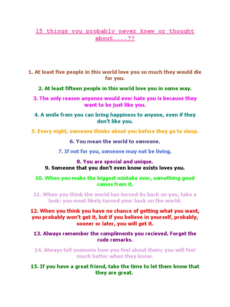 15 Things | PDF | Self-Improvement