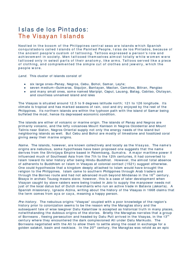 Islas de Los Pintados Visayan Islands Download Free PDF Philippines