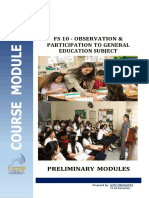 Fs 10 - Observation & Participation To General Education Subject