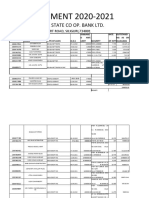 N.P.A.STAEMENT 2020-2021: The West Bengal State Co Op. Bank LTD