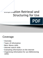 Information Retrieval and Structuring For Use