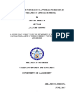 Assessment of Performance Appraisal Problemes (In Case of Arba Minch General Hospital) BY Shifera Bazezew Advisor Amanuel Tesfaye