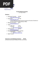 Wii White Board Hardware and Software List