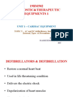 19BM502 Diagnostic&Therapeutic Equipments 1: Unit 1 - Cardiac Equipment