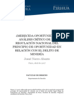 ¿Merecida Oportunidad? Análisis Crítico de La Regulación Nacional Del Principio de Oportunidad en Relación Con El Delito de Minería