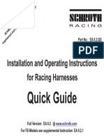 Quick Guide: Installation and Operating Instructions For Racing Harnesses