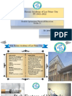 Holy Rosary Academy of Las Piñas City Sy 2021-2022: Health Optimizing Physicaleducation Grade 11