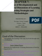 Significance of Developmental and Socio-Cultural Dimensions of Learning in Selecting Strategies and Methodologies