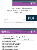 T2.Caracteristica Veselei Și Inventarului Pentru Deservire, Destinație Și