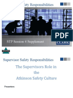 Supervisor Safety Responsibilities: STP Session 4 Supplement