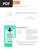100 Python Interview Questions and Answers