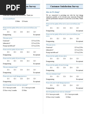 Customer Satisfaction Survey
