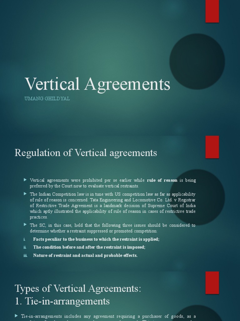 Vertical Agreements PDF Competition Law Government