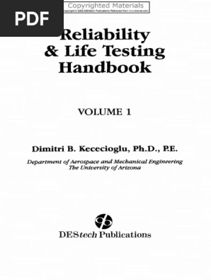 Dimitri B.) Reliability Life Testing Vol-I | PDF | Reliability