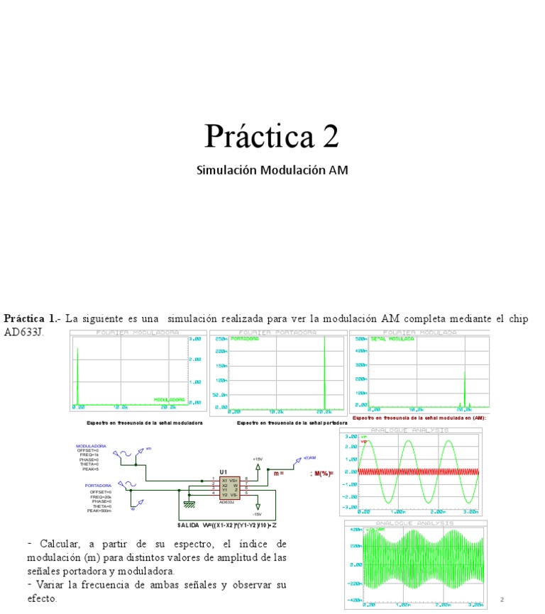 Práctica 2 - Simulación Modulación AM | PDF
