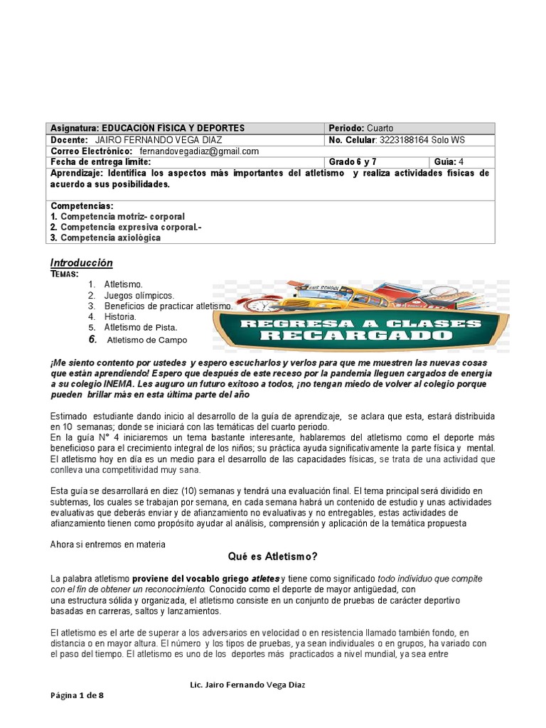Introducción al Atletismo Escolar | PDF | Deporte del atletismo ...