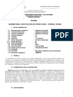 SILABO Investigación de Operaciones I