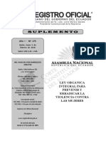 Ley Orgánica para Prevenir La Violencia Conytra La Mujer y Miembros Del Núcleo Familiar