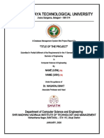 Visvesvaraya Technological University: "Title of The Project"