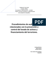 Procedimientos de Auditoría Relacionados Con La Prevención y Control Del Lavado de Activos y Financiamiento Del Terrorismo