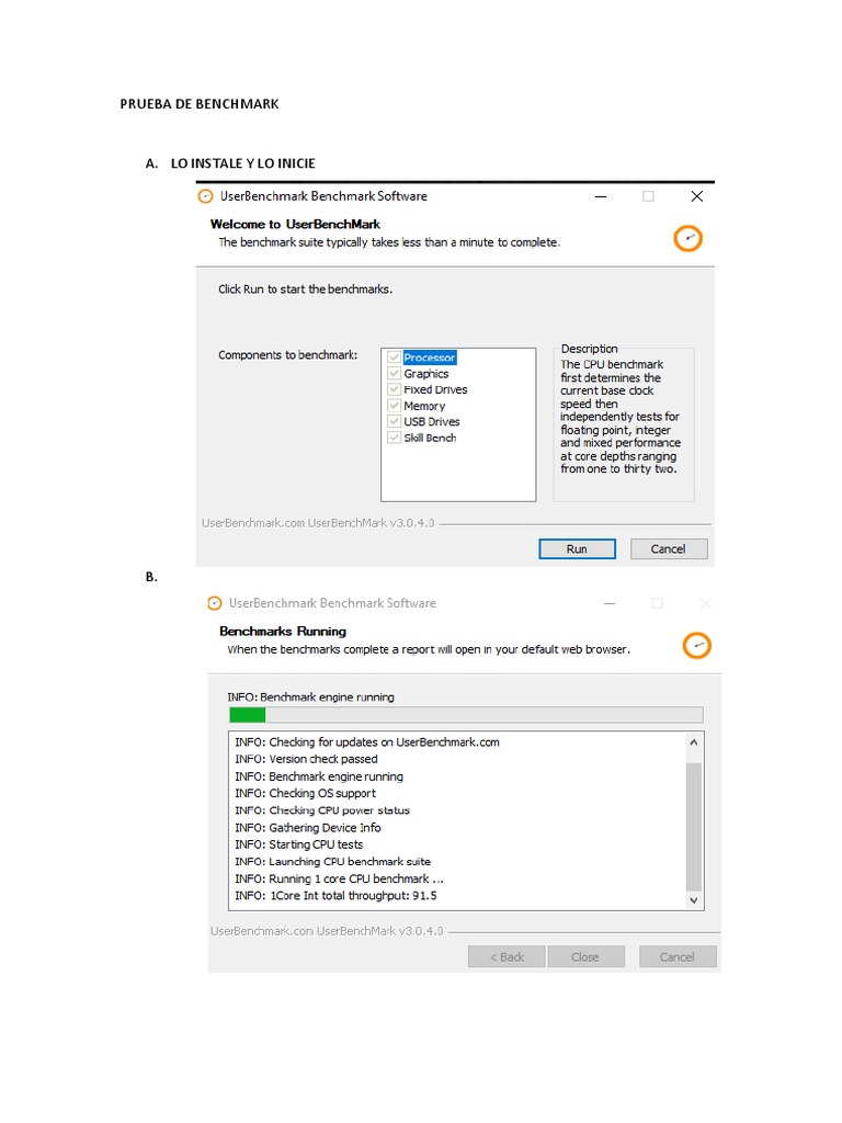 Prueba de Benchmark | PDF