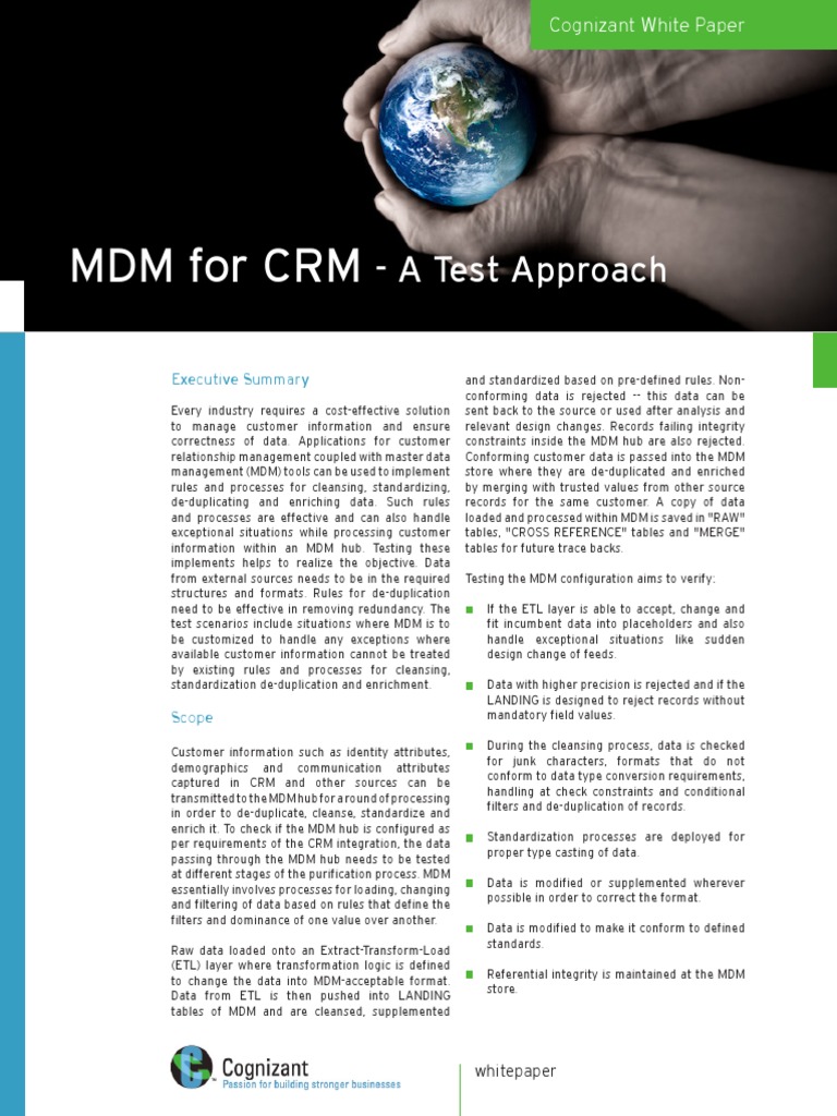 MDM Testing for CRM Integration | PDF | Information Science | Computing