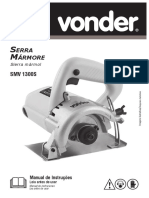 Manual Serra Marmore Corte Reto 110mm 1300w smv1300s Vonder 127v