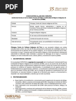 Convocatoria Nro.005.2022 Chirapaq - Secretaría