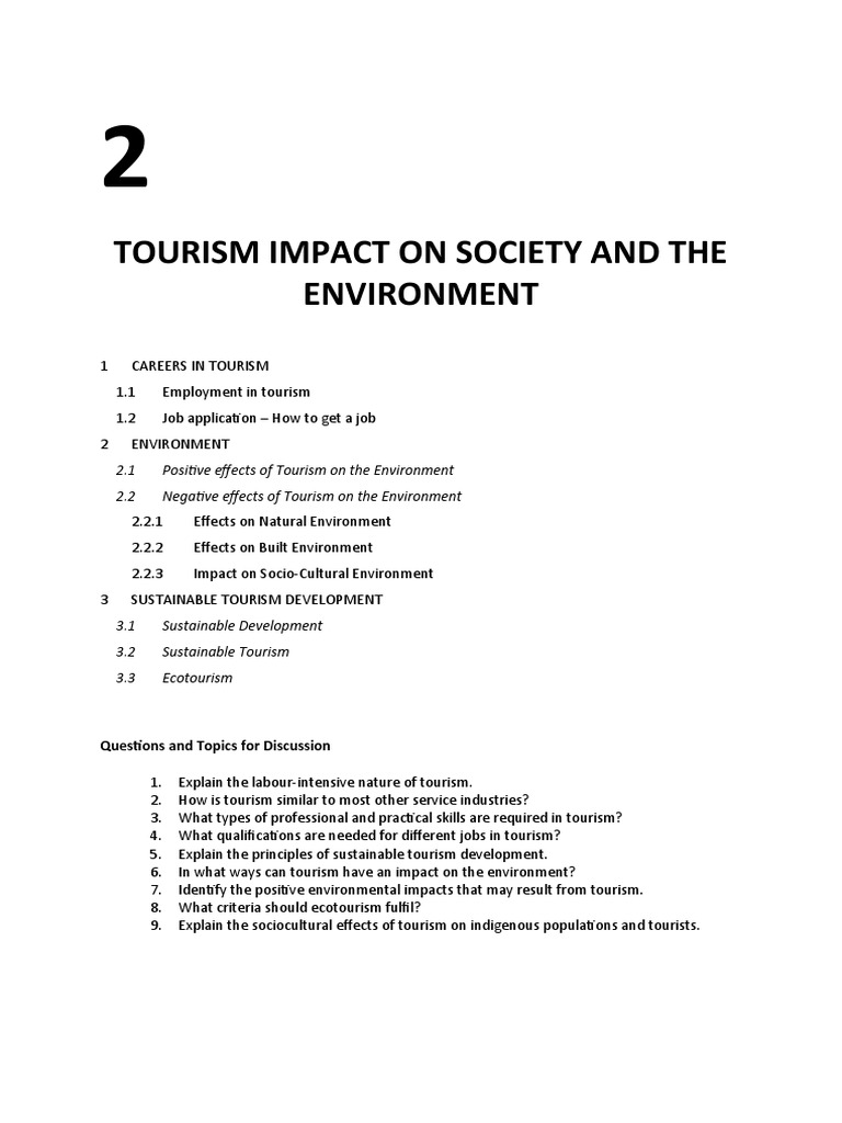 Tourism Impact On Society and The Environment | PDF | Sustainability ...