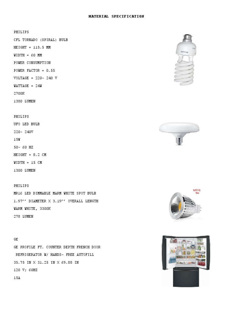 Material Specification | PDF | Mains Electricity | Fuse (Electrical)