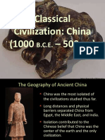 Classical Civilization: China (1000 - 500) : B.C.E. C.E