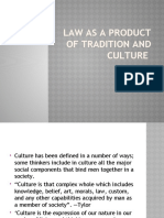 Law As A Product of TraDItion and Culture