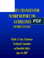 Summary Changes For NCHRP Report 350 Guidelines