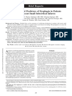 Frequency and Predictors of Dysphagia in Patients With Recent Small Subcortical Infarcts