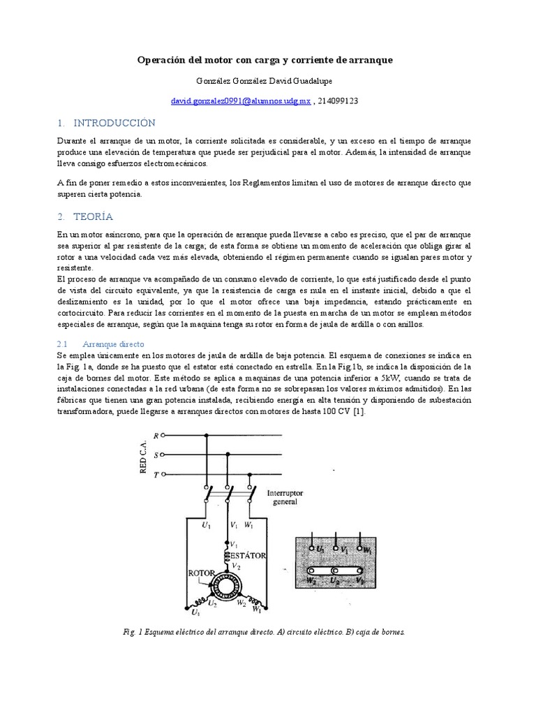 Corriente y par de arranque en motores | PDF | Corriente eléctrica ...