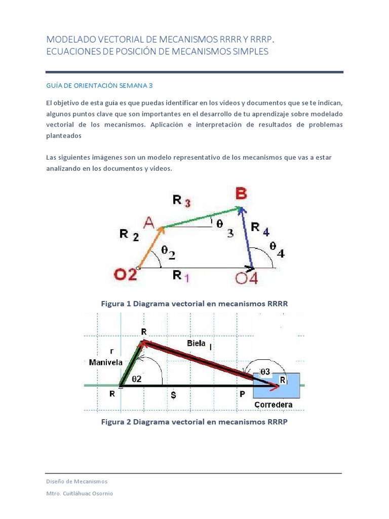 Modelado Vectorial de Mecanismos RRRR y RRRP | PDF | Vector Euclidiano ...